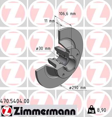 Zimmermann 470.5404.00 - Тормозной диск unicars.by