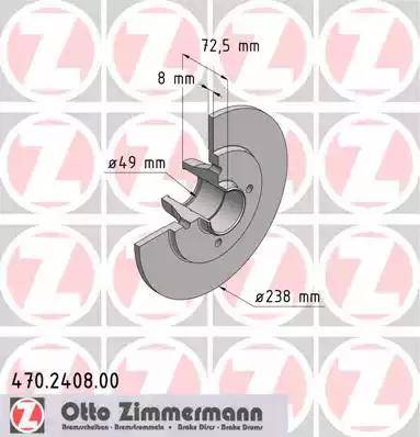 Zimmermann 470.2408.00 - Тормозной диск unicars.by