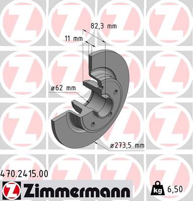 Zimmermann 470.2415.00 - Тормозной диск unicars.by