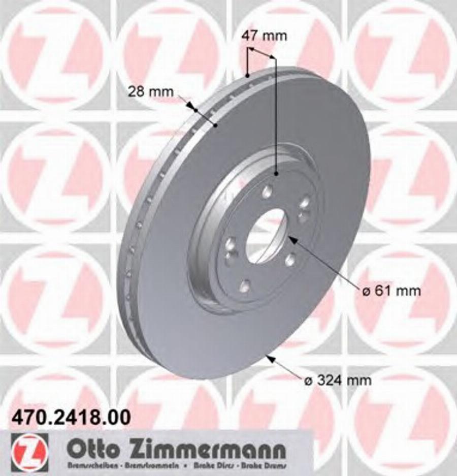 Zimmermann 470241800 - Тормозной диск unicars.by