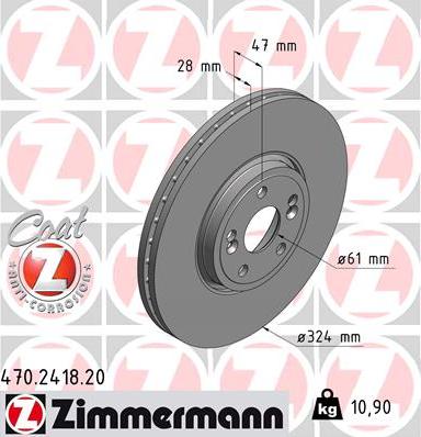 Zimmermann 470.2418.20 - Тормозной диск unicars.by