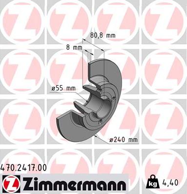 Zimmermann 470.2417.00 - Тормозной диск unicars.by