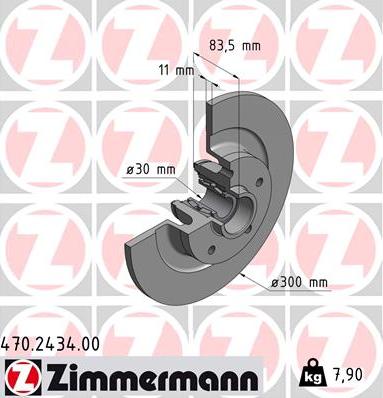 Zimmermann 470.2434.00 - Тормозной диск unicars.by