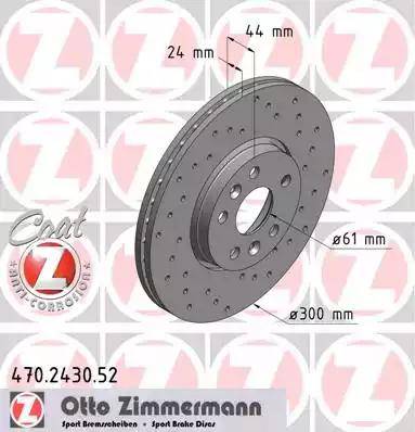 Zimmermann 470.2430.52 - Тормозной диск unicars.by