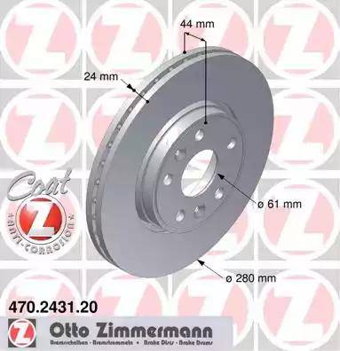 Zimmermann 470.2431.20 - Тормозной диск unicars.by