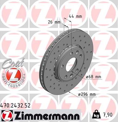 Zimmermann 470.2432.52 - Тормозной диск unicars.by