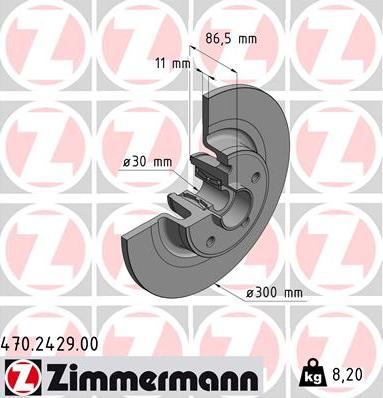 Zimmermann 470.2429.00 - Тормозной диск unicars.by