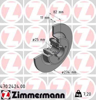 Zimmermann 470.2424.00 - Тормозной диск unicars.by