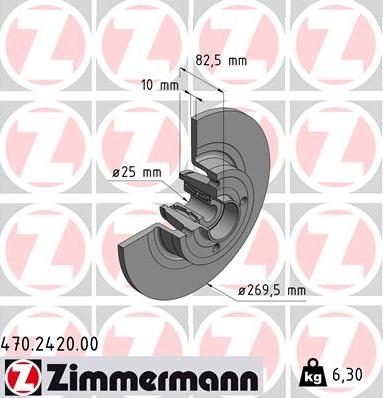 Zimmermann 470.2420.00 - Тормозной диск unicars.by