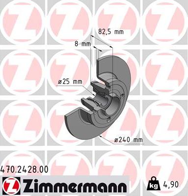 Zimmermann 470.2428.00 - Тормозной диск unicars.by