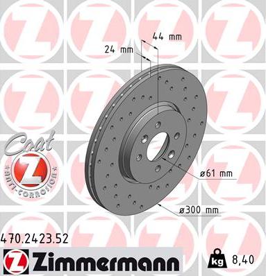 Zimmermann 470.2423.52 - Тормозной диск unicars.by