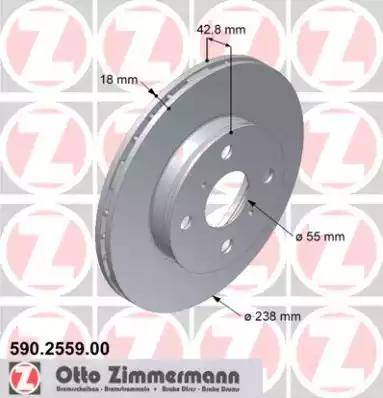 Zimmermann 590.2559.00 - Тормозной диск unicars.by