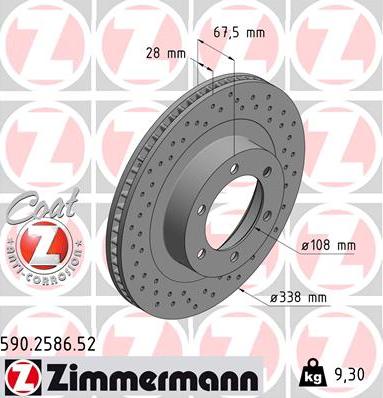 Zimmermann 590.2586.52 - Тормозной диск unicars.by