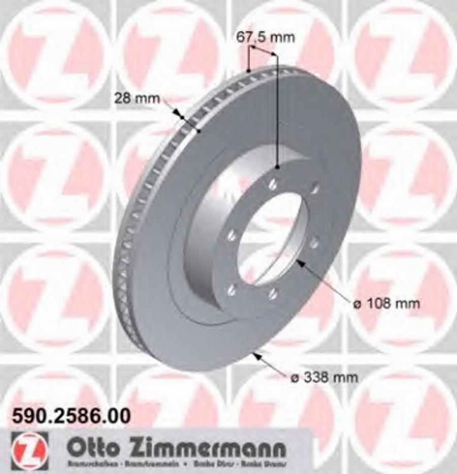 Zimmermann 590.2586.00 - Тормозной диск unicars.by