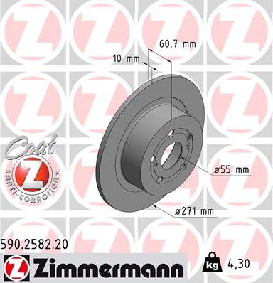 Zimmermann 590.2582.20 - Тормозной диск unicars.by