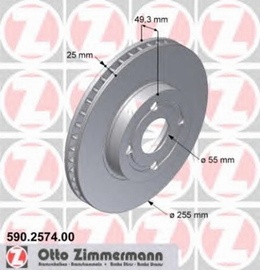 Zimmermann 590.2574.00 - Тормозной диск unicars.by