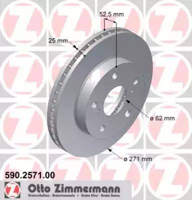 Zimmermann 590.2571.00 - Тормозной диск unicars.by