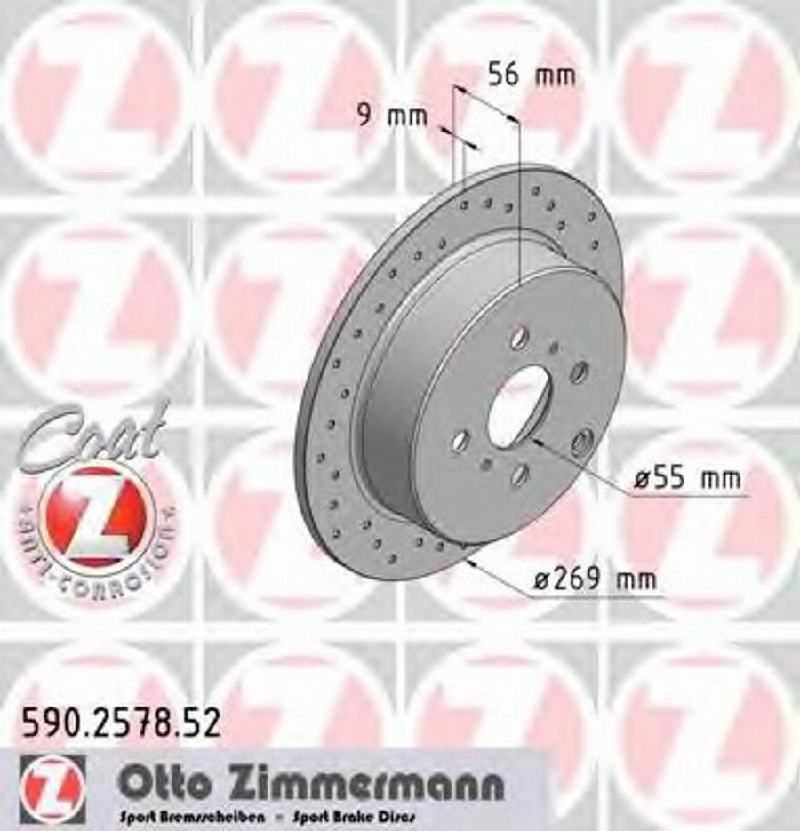 Zimmermann 590.2578.52 - Тормозной диск unicars.by