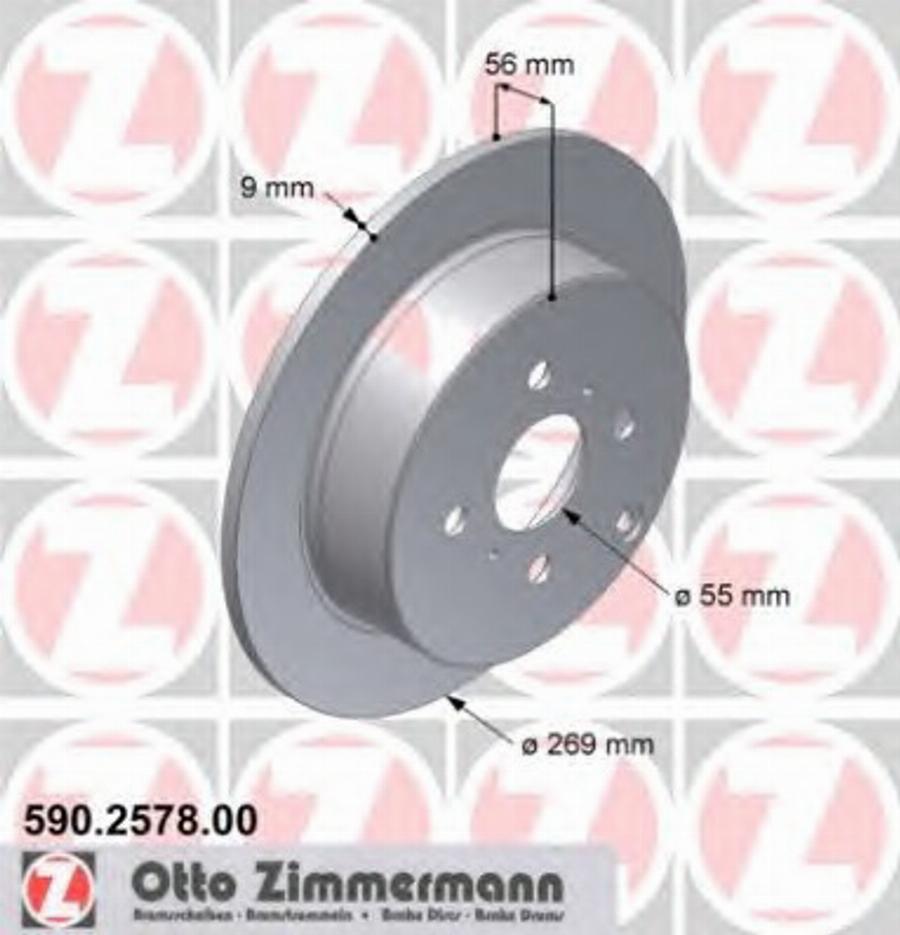 Zimmermann 590.2578.00 - Тормозной диск unicars.by