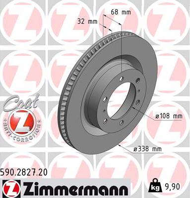 Zimmermann 590.2827.20 - Тормозной диск unicars.by