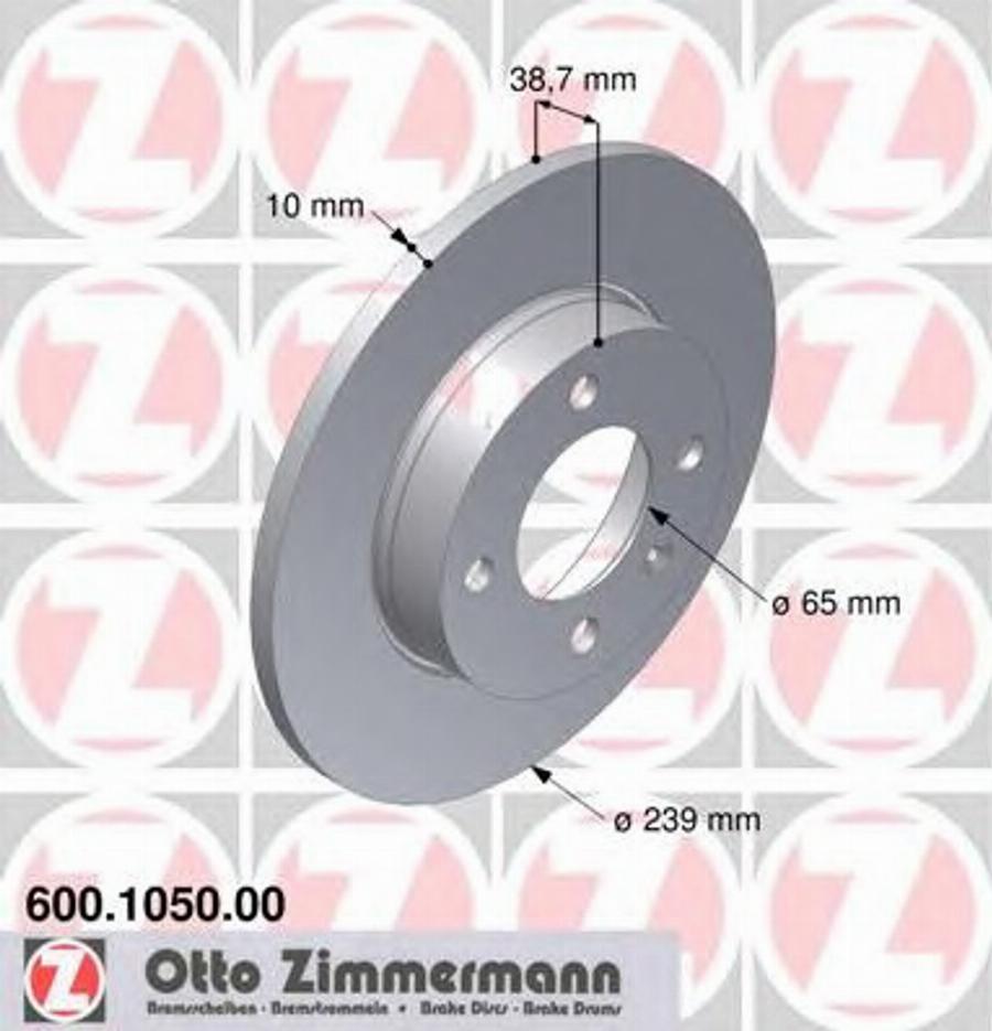 Zimmermann 600 1050 00 - Тормозной диск unicars.by