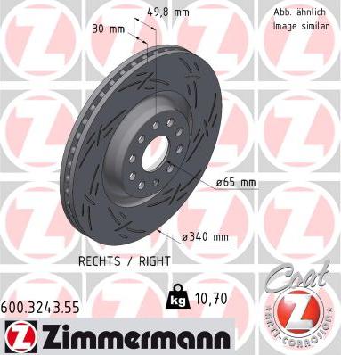 Zimmermann 600.3243.55 - Тормозной диск unicars.by