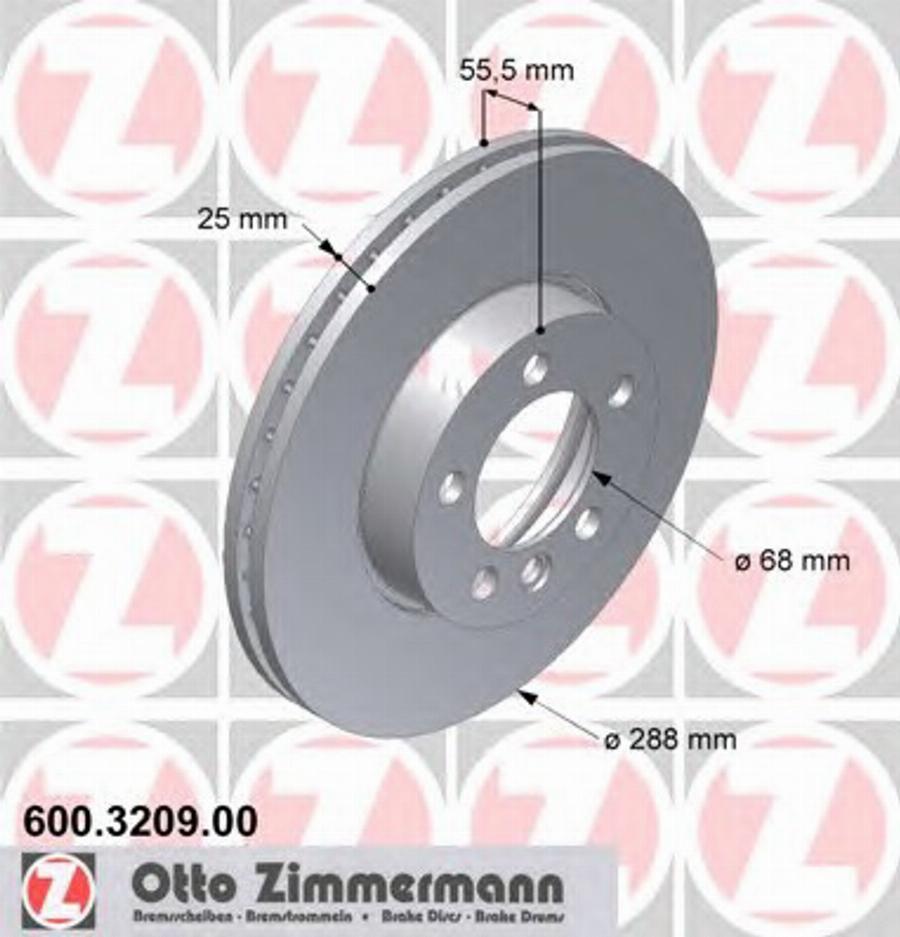 Zimmermann 600 3209 00 - Тормозной диск unicars.by