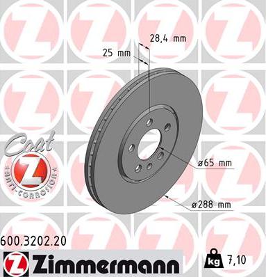 Zimmermann 600.3202.20 - Тормозной диск unicars.by