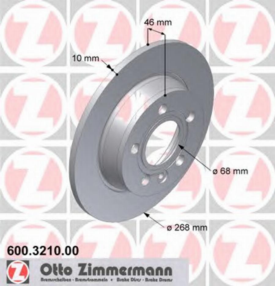 Zimmermann 600 3210 00 - Тормозной диск unicars.by