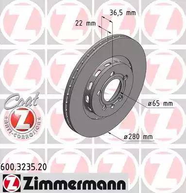 Zimmermann 600.3235.20 - Тормозной диск unicars.by