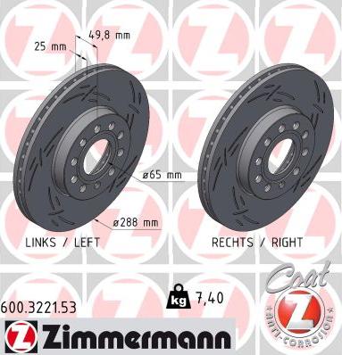 Zimmermann 600.3221.53 - Тормозной диск unicars.by