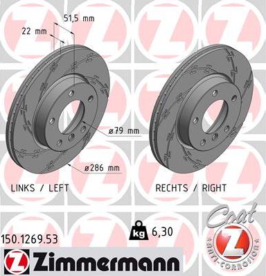 Zimmermann 150.1269.53 - Тормозной диск unicars.by