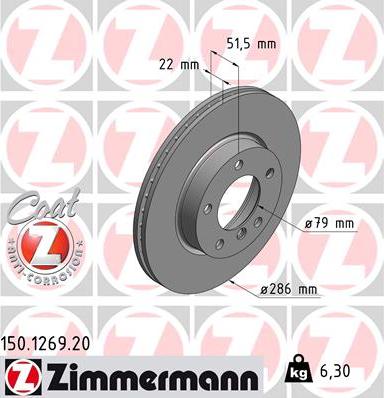 Zimmermann 150.1269.20 - Тормозной диск unicars.by