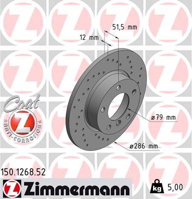 Zimmermann 150.1268.52 - Тормозной диск unicars.by