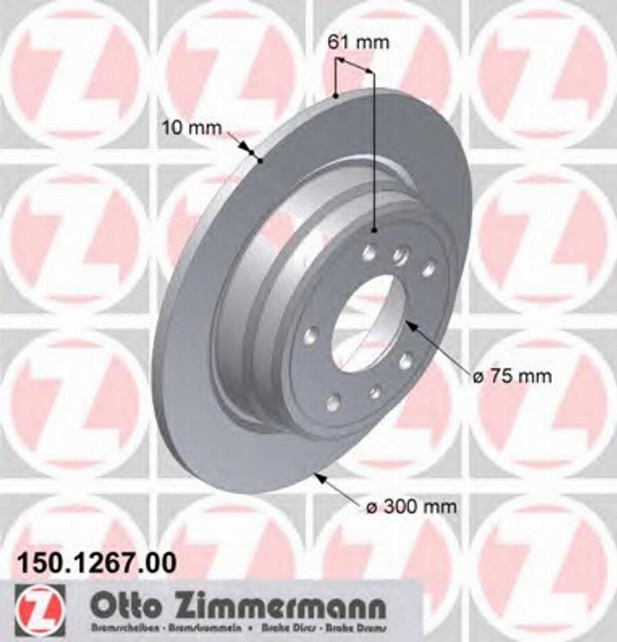 Zimmermann 150 1267 00 - Тормозной диск unicars.by