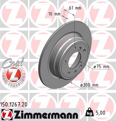 Zimmermann 150.1267.20 - Тормозной диск unicars.by