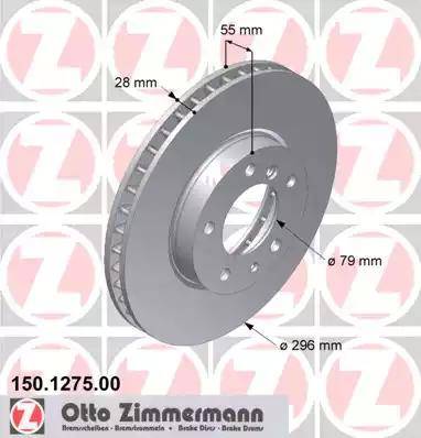 Zimmermann 150.1275.00 - Тормозной диск unicars.by