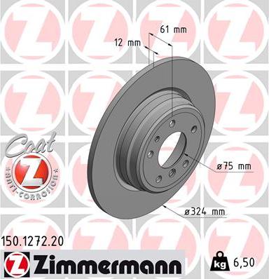 Zimmermann 150.1272.20 - Тормозной диск unicars.by