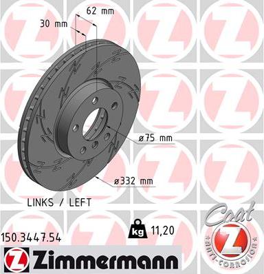 Zimmermann 150.3447.54 - Тормозной диск unicars.by