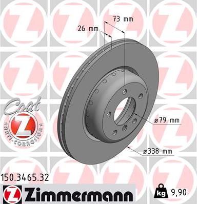 Zimmermann 150.3465.32 - Тормозной диск unicars.by