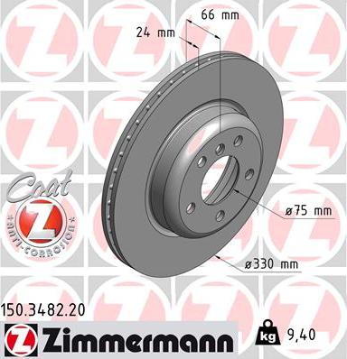 Zimmermann 150.3482.20 - Тормозной диск unicars.by