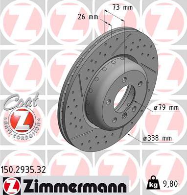 Zimmermann 150.2935.32 - Тормозной диск unicars.by