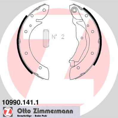 Zimmermann 10990.141.1 - Комплект тормозных колодок, барабанные unicars.by