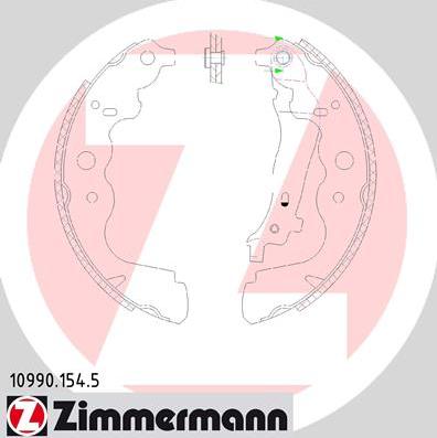 Zimmermann 10990.154.5 - Комплект тормозных колодок, барабанные unicars.by