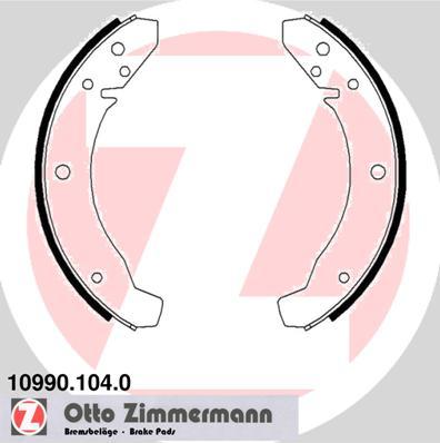 Zimmermann 10990.104.0 - Комплект тормозных колодок, барабанные unicars.by