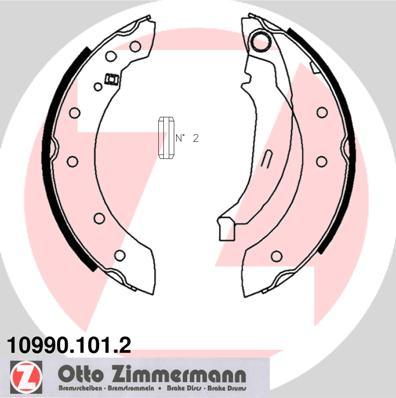 Zimmermann 10990.101.2 - Комплект тормозных колодок, барабанные unicars.by