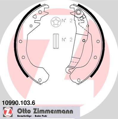 Zimmermann 10990.103.6 - Комплект тормозных колодок, барабанные unicars.by