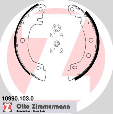 Zimmermann 10990.103.0 - Комплект тормозных колодок, барабанные unicars.by