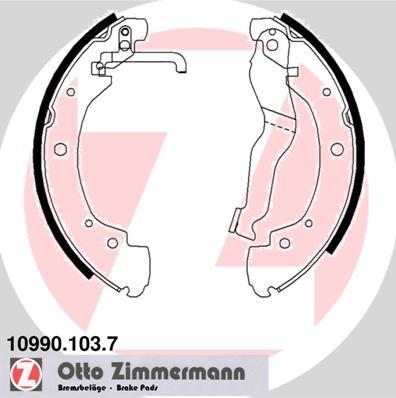 Zimmermann 10990.103.7 - Комплект тормозных колодок, барабанные unicars.by