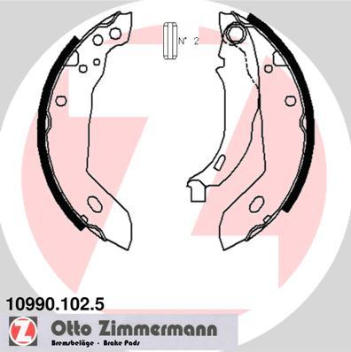 Zimmermann 10990.102.5 - Комплект тормозных колодок, барабанные unicars.by